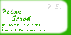 milan stroh business card